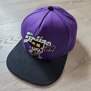 Jojos Bizarre Adventure Hat Snapback Cap Purple Black Anime OSFM Adjustable